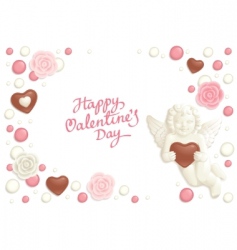 Valentine candy background vector image