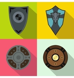 Shields banners set flat style Shields banners set flat style vector image