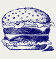 Big and tasty hamburger vector image