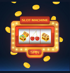 Armed bandit game machine in casino with Armed bandit game machine in casino with vector image