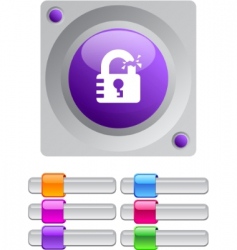Unlock color round button vector image