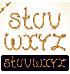 Rope alphabet 3 vector image