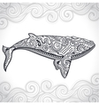 Whale with tribal ornaments vector image