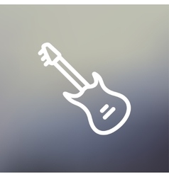 Vintage electric guitar thin line icon Vintage electric guitar thin line icon vector image
