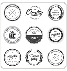 Set of vintage monochrome retail labels and badges vector image