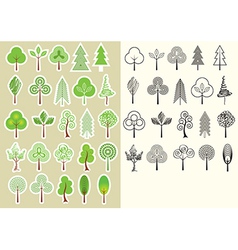 Trees collection vector image