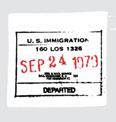 LAX departed passport stamp vector image