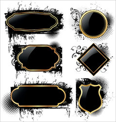 Elegant labels on grunge background vector image