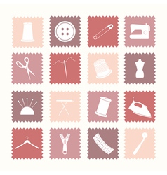Sewing icons vector image