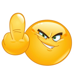 Middle finger emoticon vector image