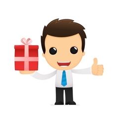 Funny cartoon office worker vector image