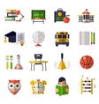 Basic Education Flat Icon Set Basic Education Flat Icon Set vector image