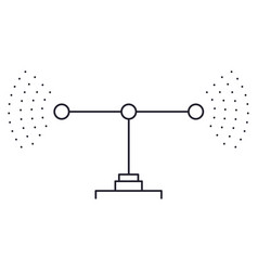 Transmission antenna icon in monochrome silhouette Transmission antenna icon in monochrome silhouette vector image