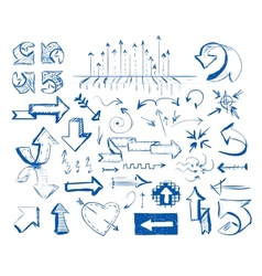 Hand drawn arrows set vector image