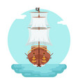 Front view wooden pirate buccaneer filibuster Front view wooden pirate buccaneer filibuster vector image