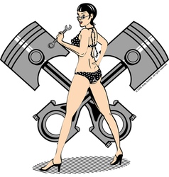 Piston girl vector image