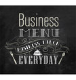 Business lunch chalk menu vector image
