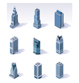 Isometric buildings skyscrapers vector image