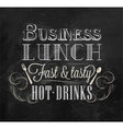 Business lunch chalk vector image