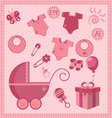 New born baby girl set vector image