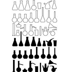 Glass chemical laboratory ware vector image