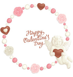 Valentine candy frame vector image