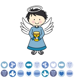 Angel with a chalice vector image