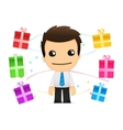 Funny cartoon office worker vector image