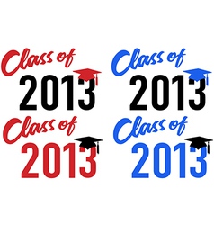 Class of 2013 school graduation date cap vector image