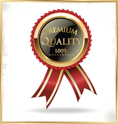 Premium quality black and gold label vector image