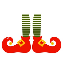 Christmas cartoon elvish legs isolated on white vector image