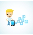 Set of with funny cartoon casual character in vector image