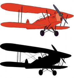 Old airplane vector image
