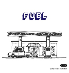 Fuel station vector image