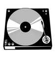 Retro turntable silhouette vector image