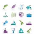 Fishing industry icons vector image