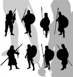 Warrior silhouettes vector image