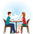 Lovers in cafe vector image
