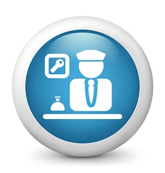 Blue glossy icon vector image