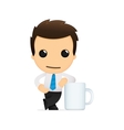 Funny cartoon office worker vector image