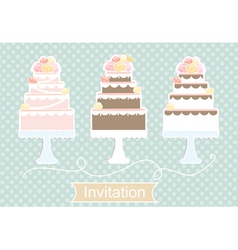 Invitation design with decorative cakes vector image