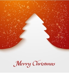 Red abstract christmas tree applique with snow vector image