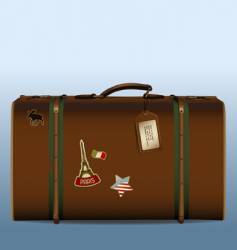 Vintage suitcase vector image