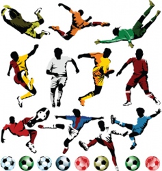 Soccer players collection vector image