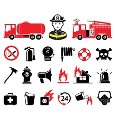 Fire department icons vector image