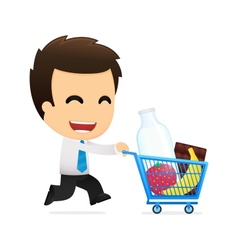 Funny cartoon office worker vector image