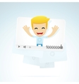 Set of with funny cartoon casual character in vector image