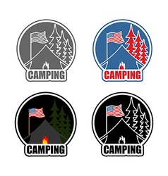 American Camping logo set day and night Emblem for American Camping logo set day and night Emblem for vector image