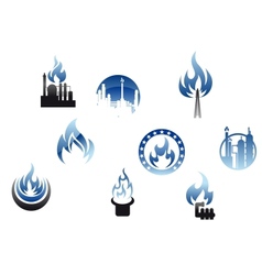 Gas industry symbols and icons vector image