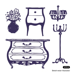 Furniture set vector image